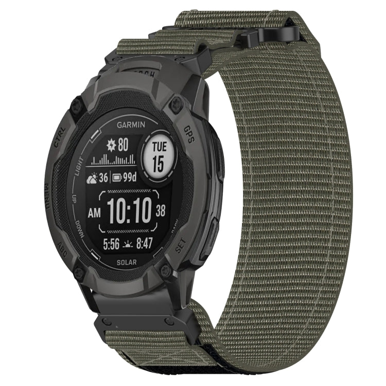 For Garmin Instinct 2 Solar 22mm Nylon Hook And Loop Fastener Watch Band(Grey)