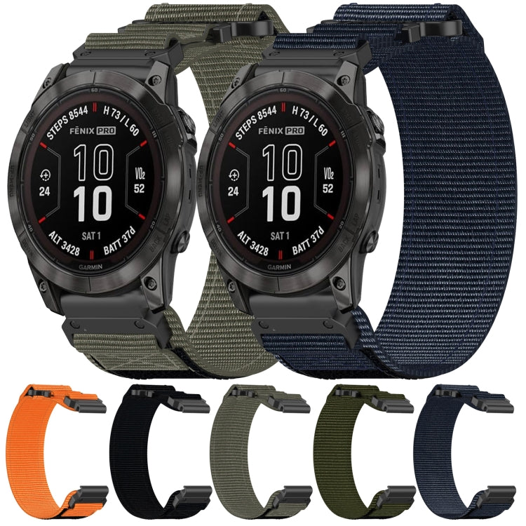 For Garmin Enduro 26mm Nylon Hook And Loop Fastener Watch Band(Blue)