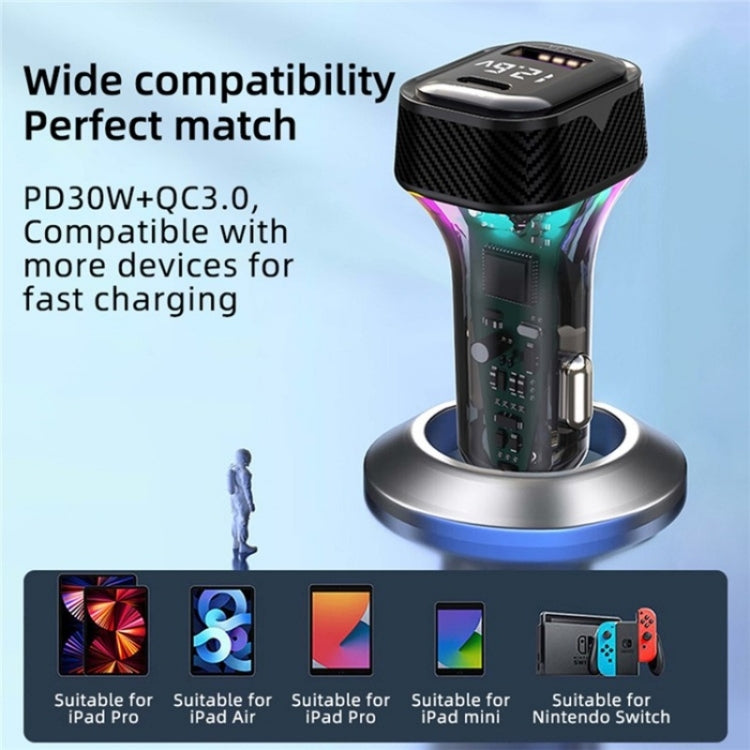 YQ6 PD 30W Fast Charging 2 x Type-C + 3 x USB Car Charger with 1.5m Extension Cable - Car Charger by PMC TechLife | Online Shopping South Africa | PMC TechLife | Buy Now Pay Later Mobicred