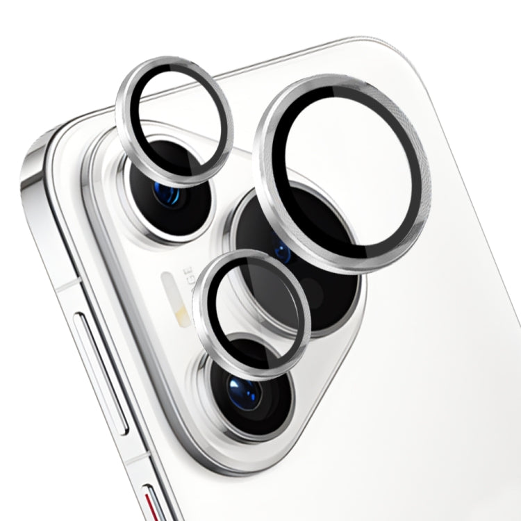 For Huawei Pura 70 NORTHJO Camera Lens CD Vein Metal Ring Tempered Glass Film(Silver)