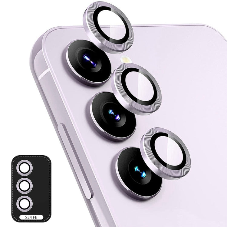 For Samsung Galaxy S24 FE 5G ENKAY Hat-Prince 9H Rear Camera Lens Aluminium Alloy Tempered Glass Film(Light Purple)