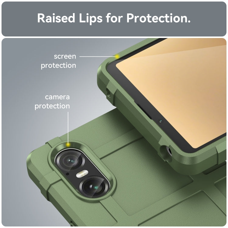 For Sony Xperia 10 VI Full Coverage Shockproof TPU Phone Case(Army Green) - Sony Cases by PMC TechLife | Online Shopping South Africa | PMC TechLife | Buy Now Pay Later Mobicred