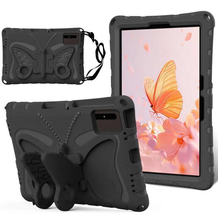 For Samsung Galaxy Tab S9 FE X510 Butterfly Bracket EVA Shockproof Tablet Case(Black)