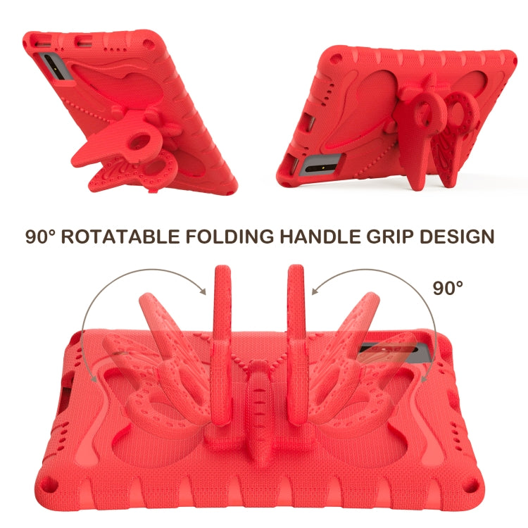 For Samsung Galaxy Tab S9 11 X710 Butterfly Bracket EVA Shockproof Tablet Case(Red)