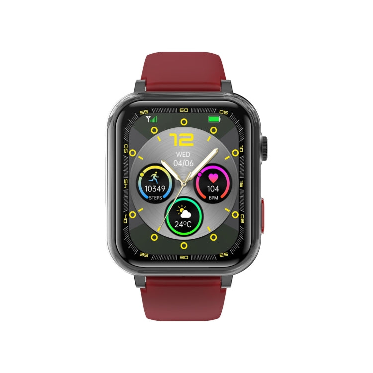 G18 1.83 inch Color Screen Smart Watch Silicone Strap, Support Noninvasive Blood Sugar / Uric Acid(Red)