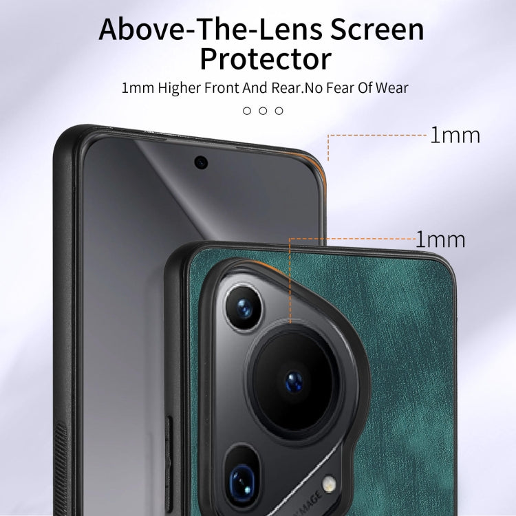 For Huawei Pura 70 Ultra Retro Skin-feel Ring Card Wallet Phone Case(Green)