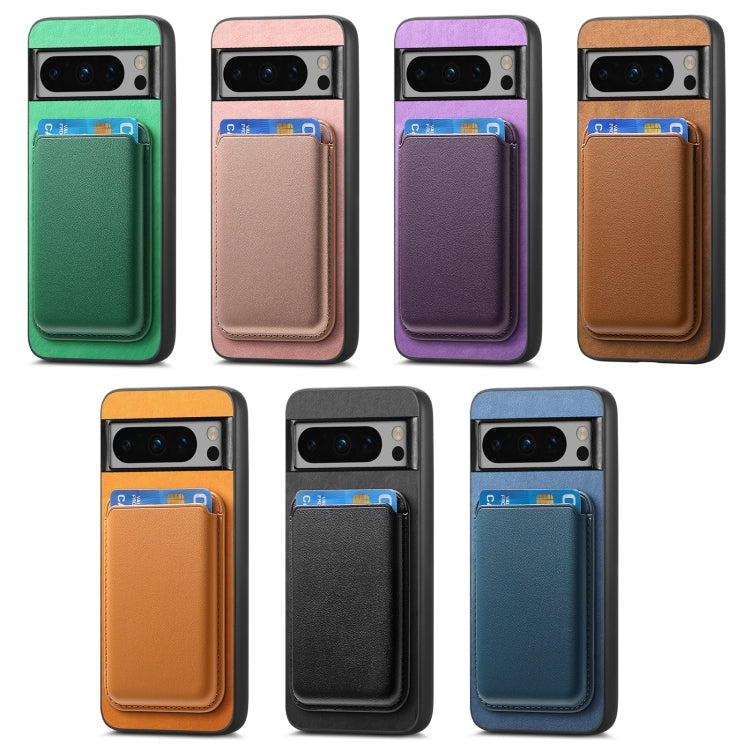 For Google Pixel 9 Pro Retro Magsafe Card Bag PU Back Cover Phone Case(Brown) - Google Cases by PMC TechLife | Online Shopping South Africa | PMC TechLife | Buy Now Pay Later Mobicred