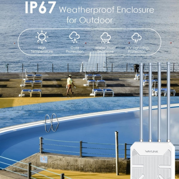 WAVLINK WN573HX3 AX3000 Waterproof Outdoor WiFi Wireless Outdoor Dual Band Router, Plug:EU Plug - Wireless Routers by WAVLINK | Online Shopping South Africa | PMC Jewellery | Buy Now Pay Later Mobicred