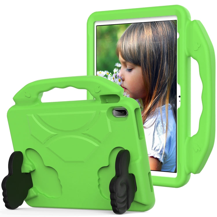 For iPad Air 11 2025 / 2024 Children EVA Shockproof Tablet Case with Thumb Bracket(Green)