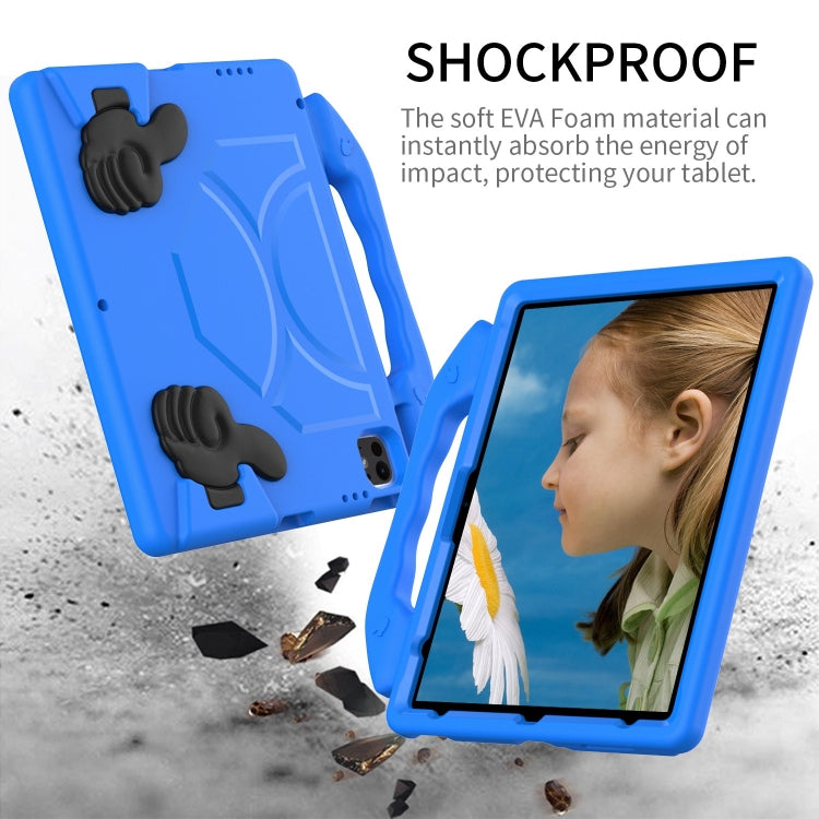 For iPad Pro 13 2024 Children EVA Shockproof Tablet Case with Thumb Bracket(Blue)