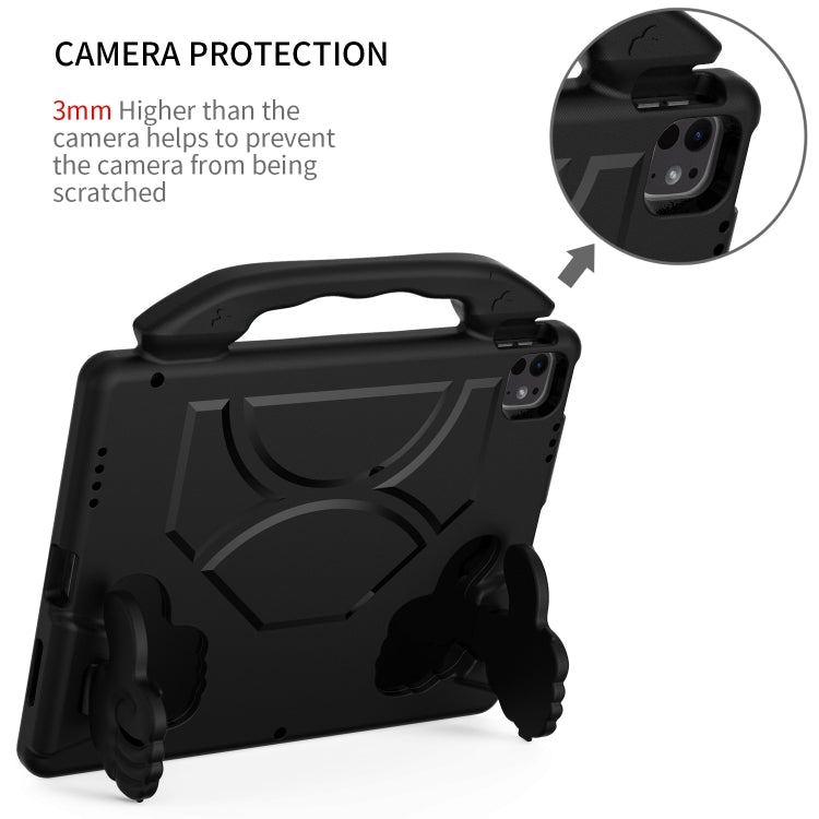 For iPad Air 13 2025 / 2024 Children EVA Shockproof Tablet Case with Thumb Bracket(Black)