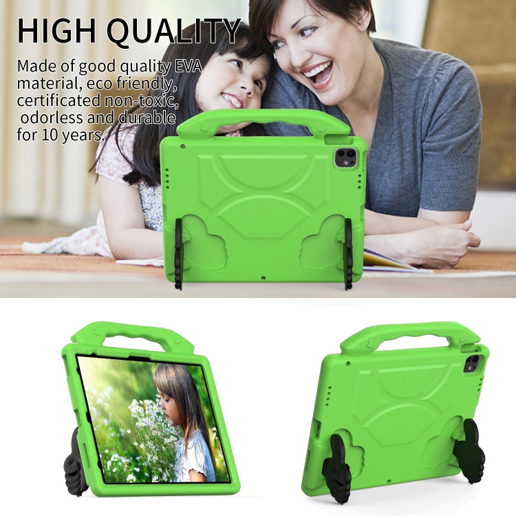 For iPad Air 13 2025 / 2024 Children EVA Shockproof Tablet Case with Thumb Bracket(Green)