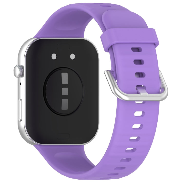 For Huawei Watch Fit3 Silicone Soft Watch Band + Clear Watch Protective Case Set(Lilac Purple)