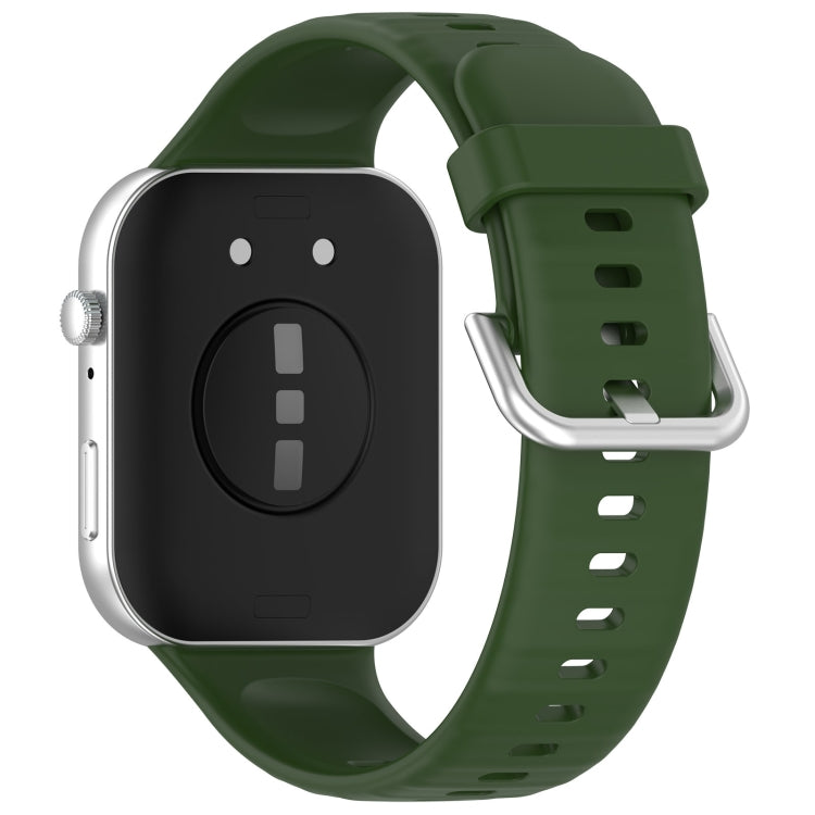 For Huawei Watch Fit3 Silicone Soft Watch Band + Clear Watch Protective Case Set(Army Green)