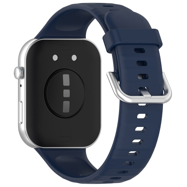 For Huawei Watch Fit3 Silicone Soft Watch Band + Clear Watch Protective Case Set(Midnight Blue)