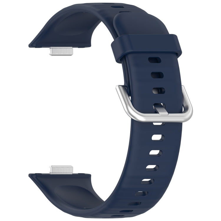 For Huawei Watch Fit3 Silicone Soft Watch Band + Clear Watch Protective Case Set(Midnight Blue)