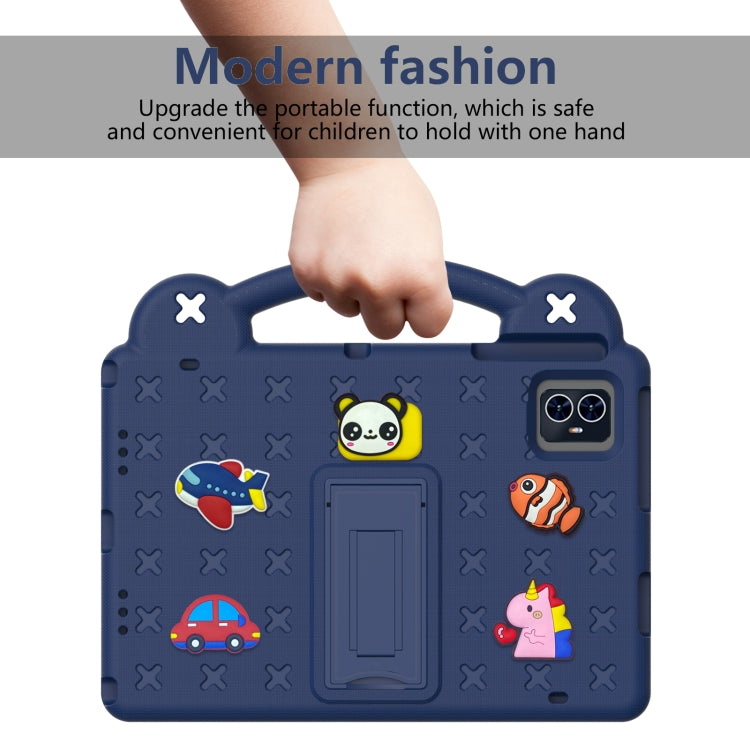 For Teclast M50 HD 10.1 / M50 Pro 10.1 2023 Handle Kickstand Children EVA Shockproof Tablet Case(Navy Blue)