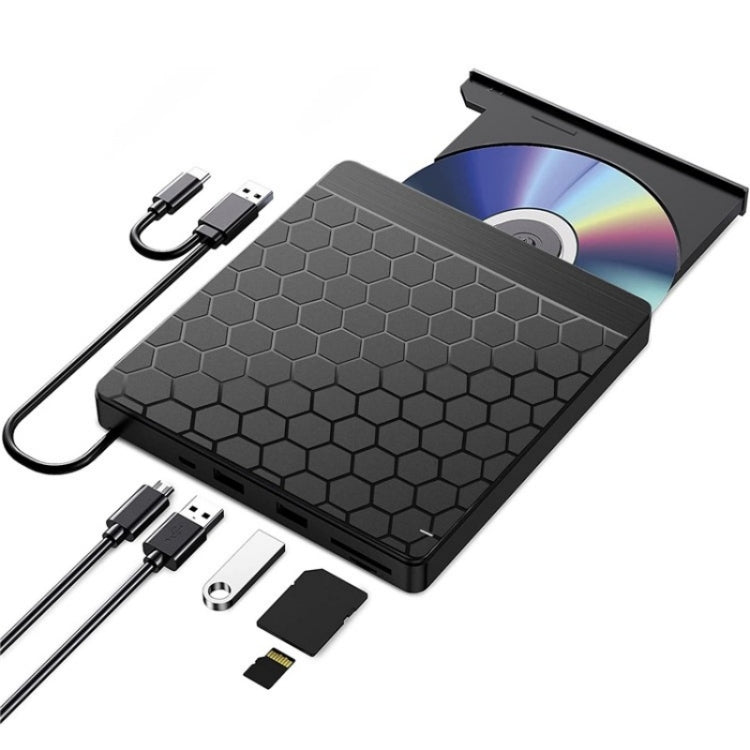 042 Football Pattern USB3.0 / Type-C Computer Laptop External Optical Drive Burner DVD Burner