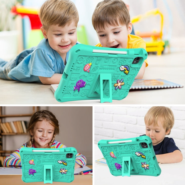For iPad Air 11 2025 / 2024 Hi Baby EVA Full Body Tablet Case with Strap(Mint Green)