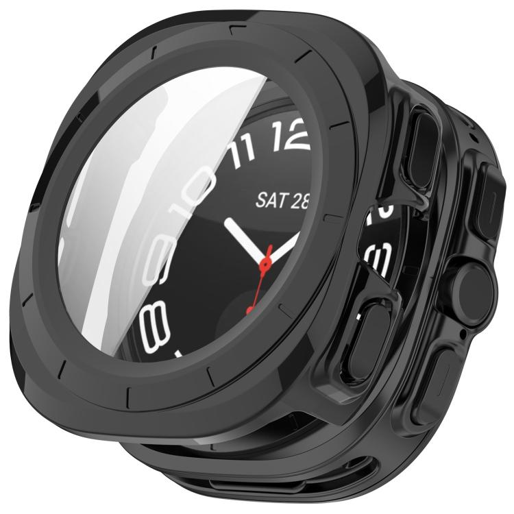 For Samsung Galaxy Watch Ultra 47mm PC+Tempered Film Integrated Water-resistant Watch Protective Case(Black)
