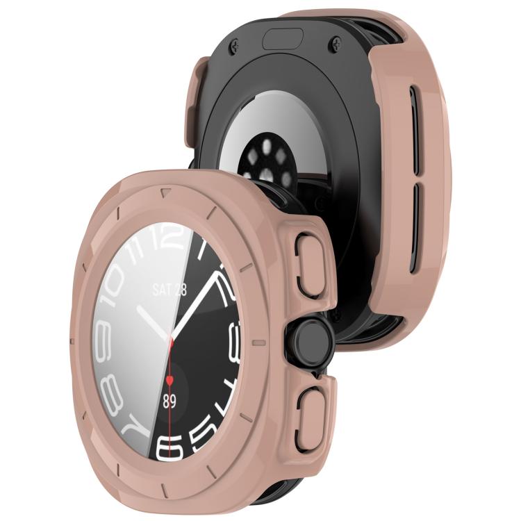 For Samsung Galaxy Watch Ultra 47mm PC+Tempered Film Integrated Water-resistant Watch Protective Case(Pink)