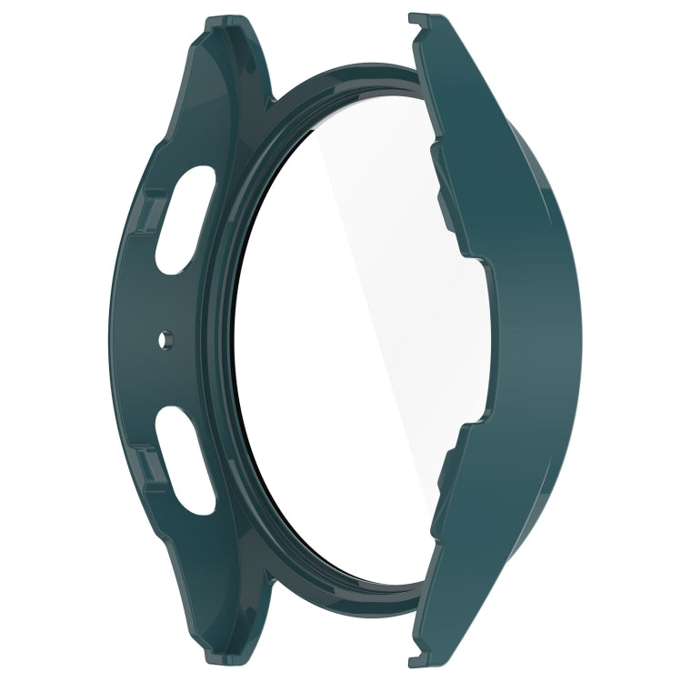 For Samsung Galaxy Watch 7 44mm PC+Tempered Film Integrated Water-resistant Watch Protective Case(Pine Green)