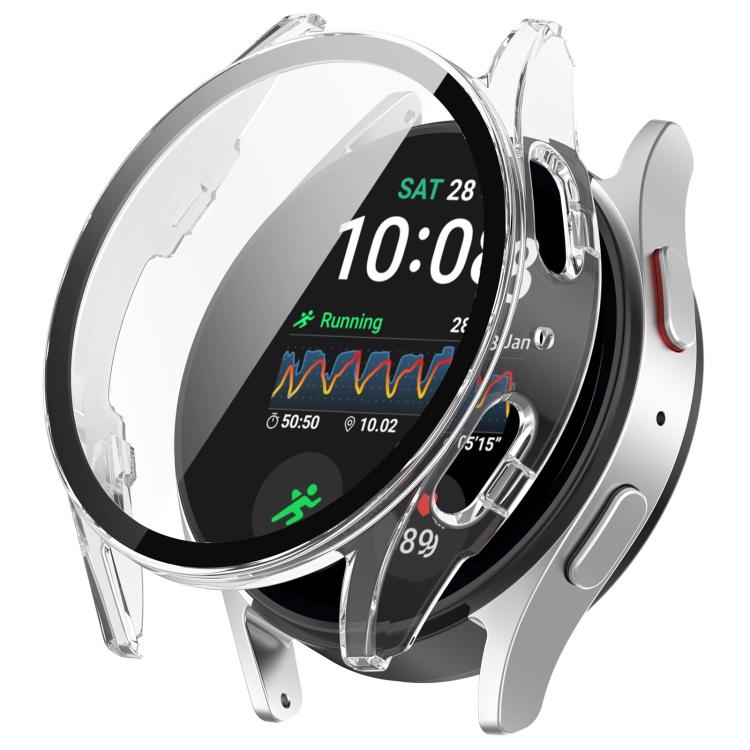 For Samsung Galaxy Watch 7 40mm Tempered Film Integrated Water-resistant PC Watch Protective Cover(Transparent)