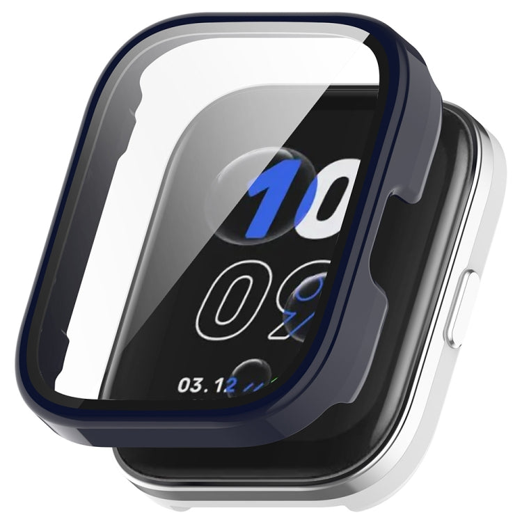 For Amazfit bip5 Unity PC + Tempered Glass Film Integrated Watch Protective Case(Ink Blue)