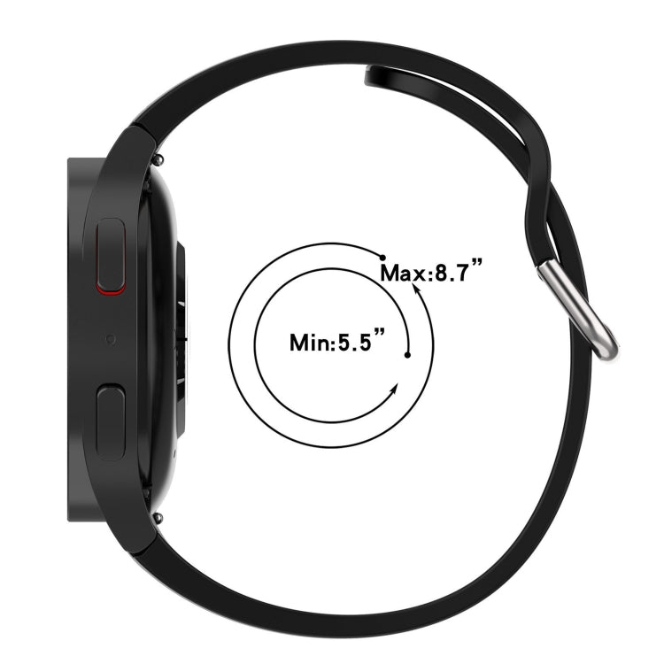 For Samsung Galaxy Watch FE 40mm Two Color Stripe Silicone Watch Band(Black Blue)