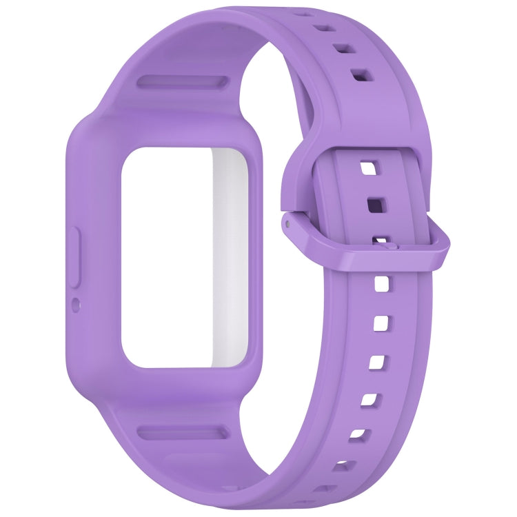 For Huawei Band 9 NFC Two Color Frame Integrated Silicone Watch Band(Purple)