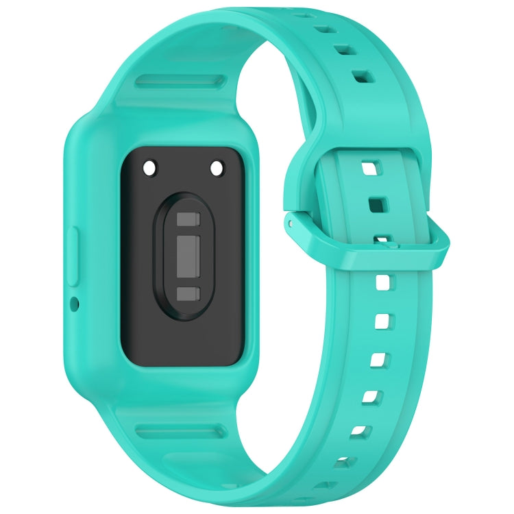 For Huawei Band 9 Two Color Frame Integrated Silicone Watch Band(Cyan)