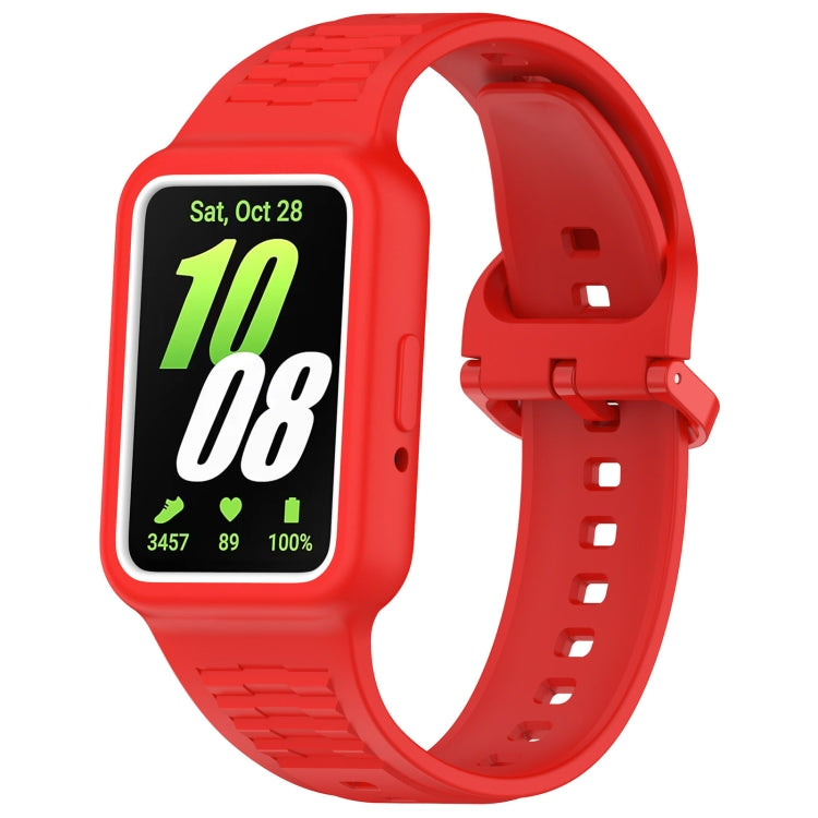 For Huawei Band 9 Two Color Frame Integrated Silicone Watch Band(Red)