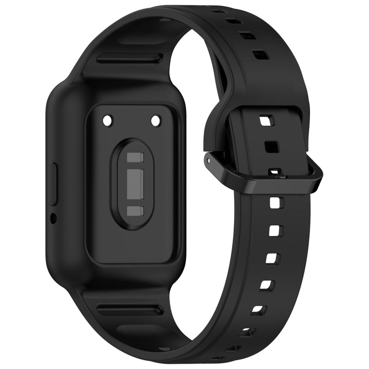 For Huawei Band 9 Two Color Frame Integrated Silicone Watch Band(Black)