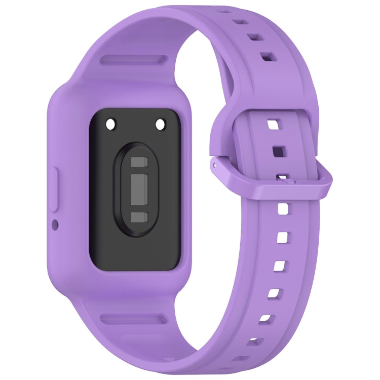 For Huawei Band 9 Two Color Frame Integrated Silicone Watch Band(Purple)