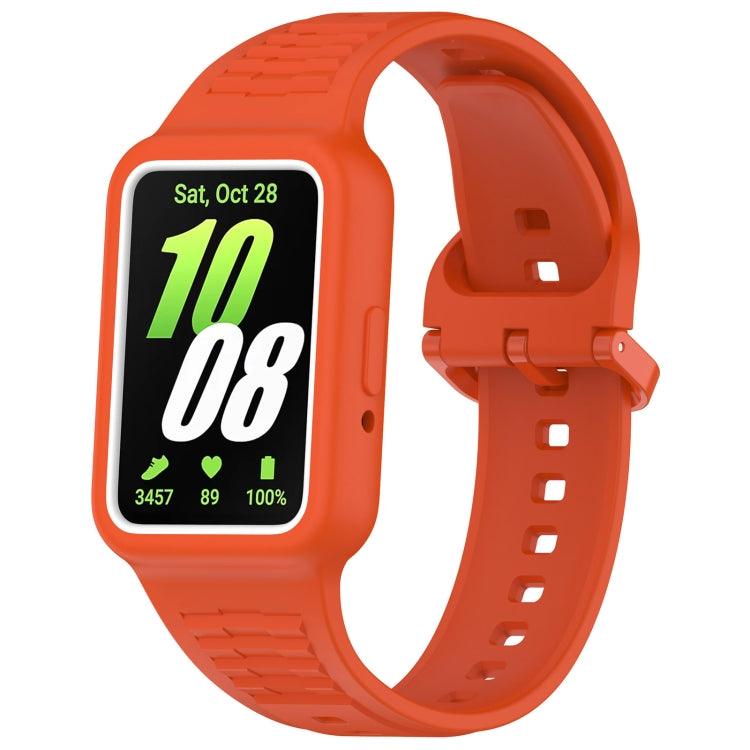 For Huawei Band 8 NFC Two Color Frame Integrated Silicone Watch Band(Orange)