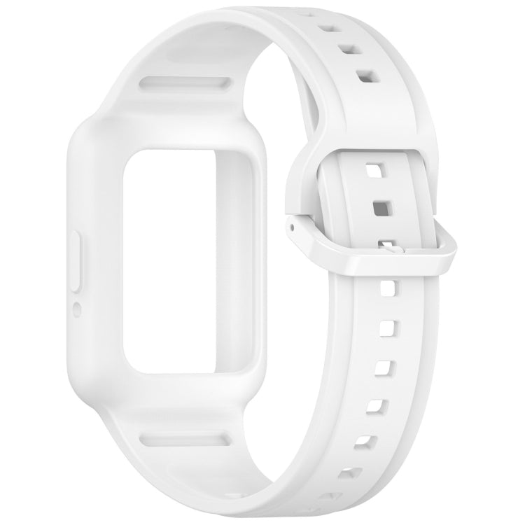 For Huawei Band 8 NFC Two Color Frame Integrated Silicone Watch Band(White)