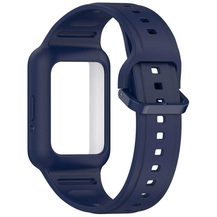 For Huawei Band 8 Two Color Frame Integrated Silicone Watch Band(Midnight Blue)
