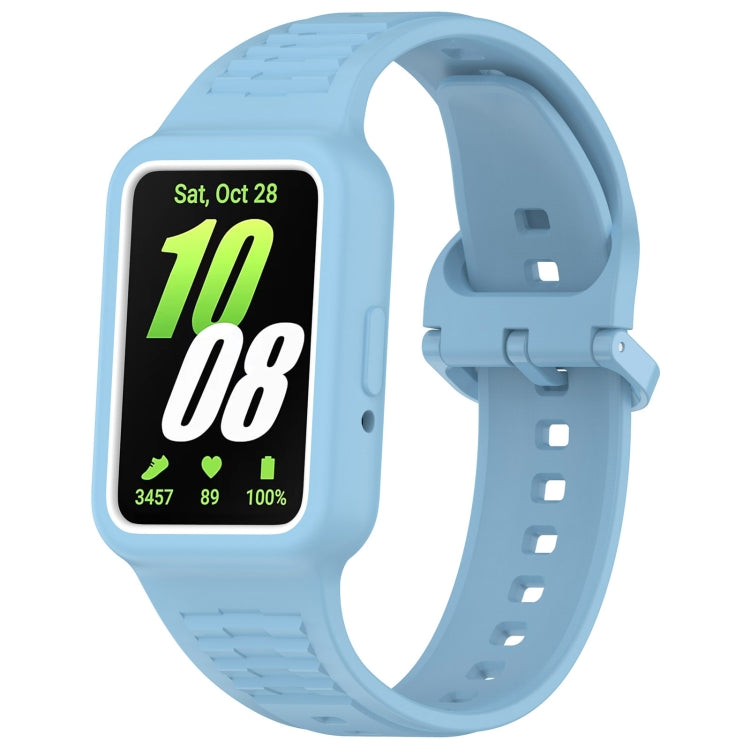 For Huawei Band 8 Two Color Frame Integrated Silicone Watch Band(Sky Blue)