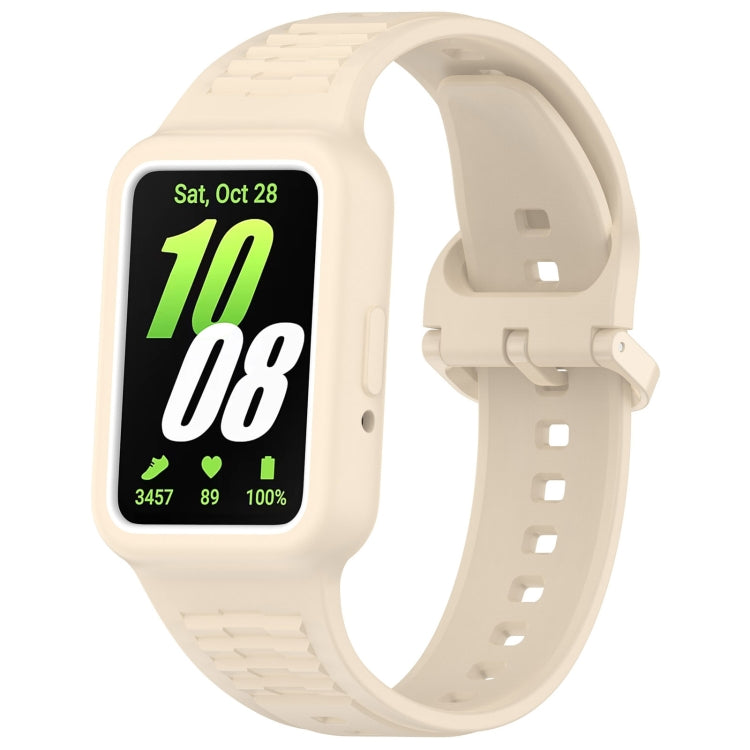 For Huawei Band 8 Two Color Frame Integrated Silicone Watch Band(Dream White)