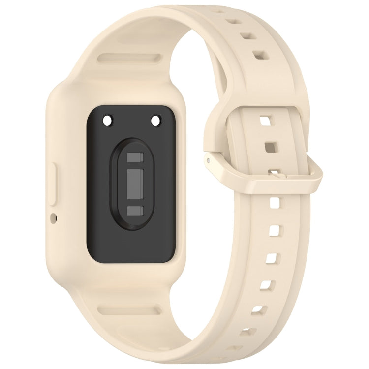 For Huawei Band 8 Two Color Frame Integrated Silicone Watch Band(Dream White)