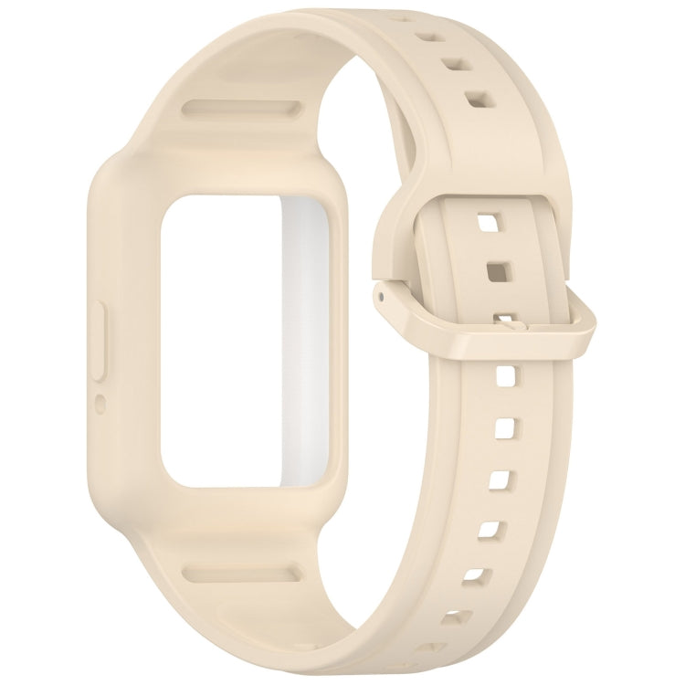 For Huawei Band 8 Two Color Frame Integrated Silicone Watch Band(Dream White)