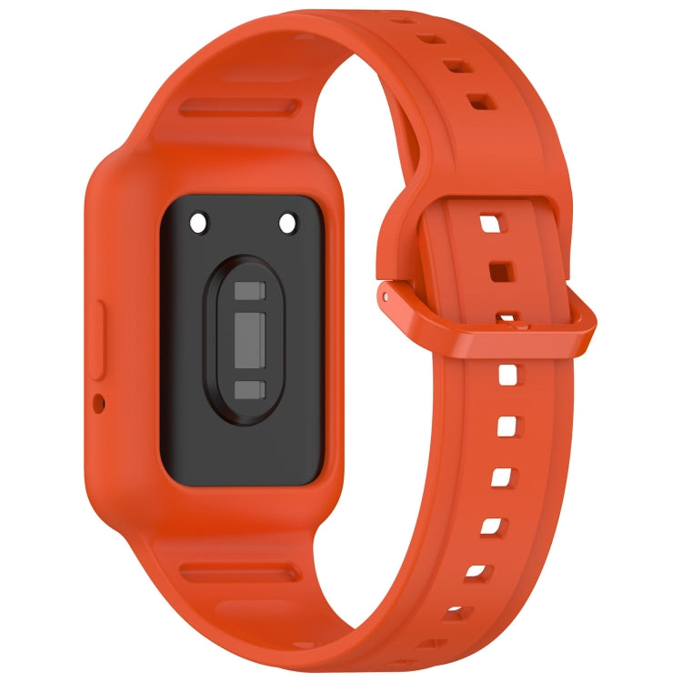 For Huawei Band 8 Two Color Frame Integrated Silicone Watch Band(Orange)