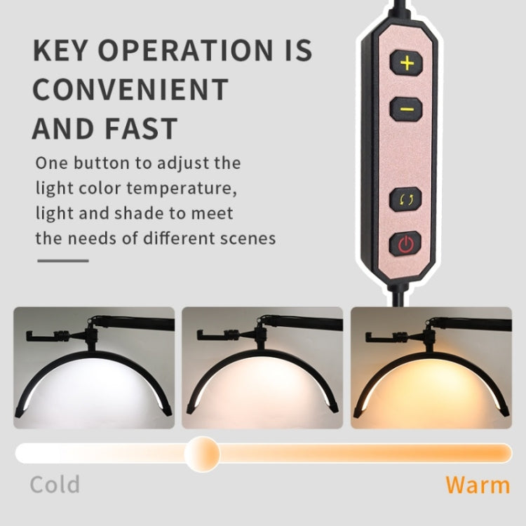 HD-M3X Pro 16 inch Adjustable Brightness Beauty Light Half Moon Light Eyelash Tech Lamp, Plug:US Plug(White)