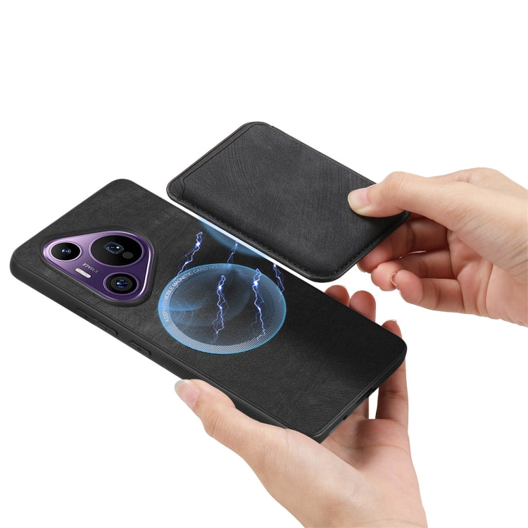 For Huawei Pura 70 Pro+ Retro Leather Card Bag Magnetic Phone Case(Black)