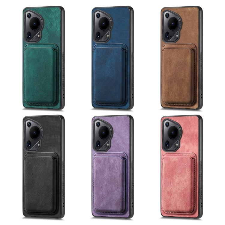 For Huawei Pura 70 Pro+ Retro Leather Card Bag Magnetic Phone Case(Black)