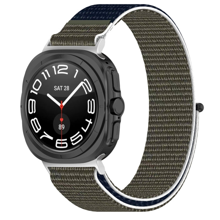 For Samsung Galaxy Watch Ultra 47mm Loop Nylon Hook and Loop Fastener Watch Band(Gray Blue)
