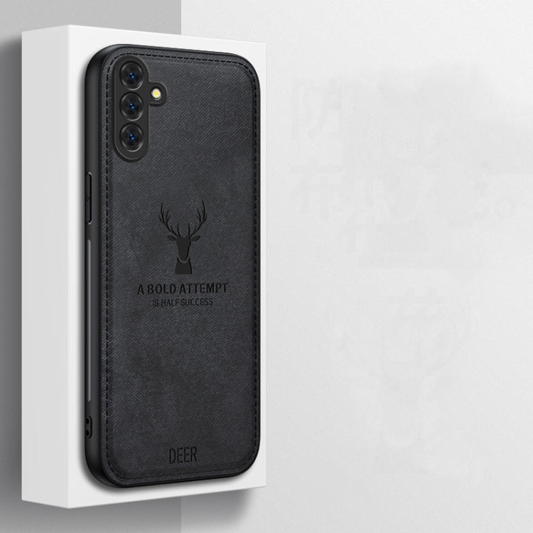 For Samsung Galaxy S25+ 5G Deer Head Cloth Skin All-inclusive Phone Case(White)