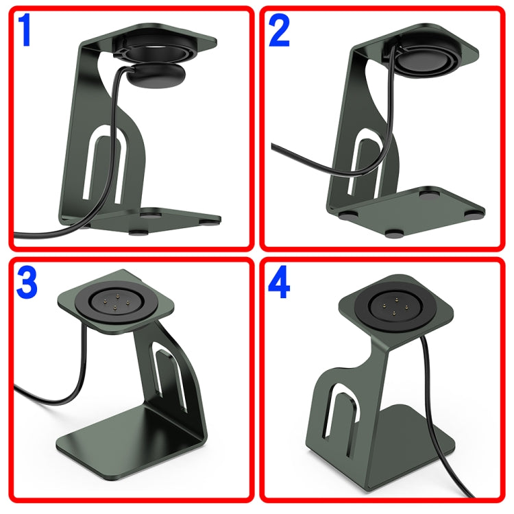 For Fitbit Ace LTE Aluminum Alloy Watch Charging Stand with Charger(Gray) - Charger by PMC TechLife | Online Shopping South Africa | PMC TechLife | Buy Now Pay Later Mobicred