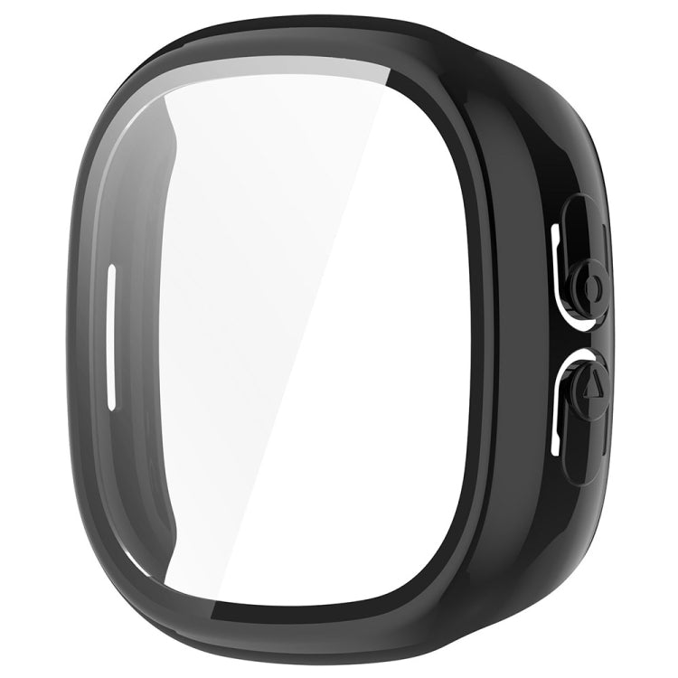 For Fitbit Ace LTE PC + Tempered Glass Film Integrated Watch Protective Case(Black)