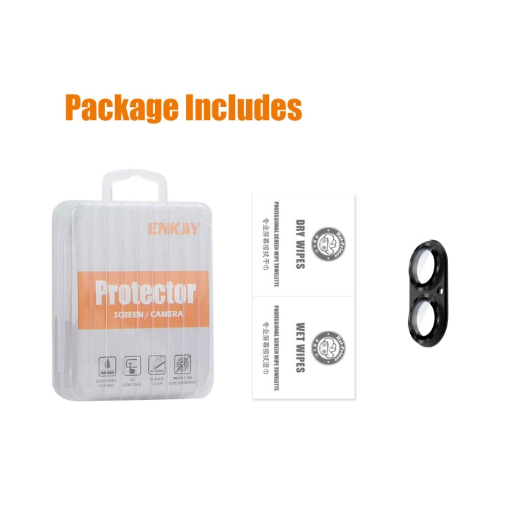 For iPhone 16 / 16 Plus ENKAY Anti-reflection Camera Lens Aluminium Alloy Tempered Glass Film(Black) - free shipping - PMC TechLife - Order now!